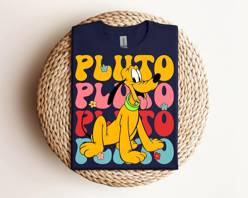 Pluto T-shirt, Vacation Shirt, Family Shirts, Checkered Pluto Shirt