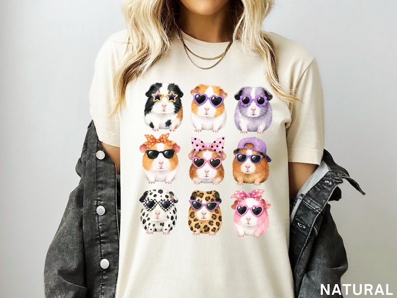 Funny Guinea Pig Shirt, Guinea Pig Lover Tee for Women Girls, Trendy Guinea Pig T-Shirt