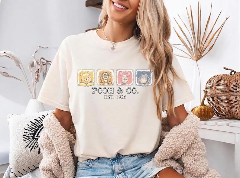 Disney Pooh & Co. Est. 1926 Shirt, Winnie the Pooh Friends Tee, Tigger Piglet Eeyore Shirt, Cute Disney Family Matching Vacation Tee