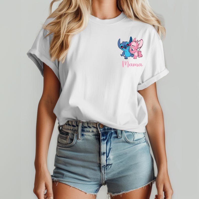 Lilo and Stitch Party Tee, Tropical Birthday Shirt, Cute Alien Birthday Outfit, Stitch and Angel Shirt, Disney Theme Birthday Tee