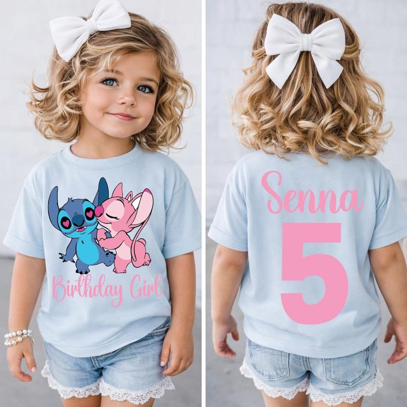 Custom Stitch Birthday Girl Shirt, Lilo and Stitch Party