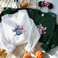 Stitch And Angel Sweatshirt Disney Embroidered Shirt Couple Matching Hoodie Quarter Zip Baby Tee Park Outfit Besties Gift