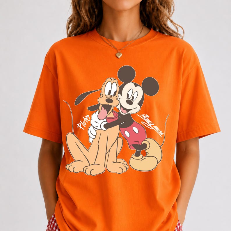 Mickey Mouse Pluto Shirt, Disney Best Friends T-Shirt, Vintage Cartoon Tee, Cute Theme Park Vacation Shirt, Classic Character Gift