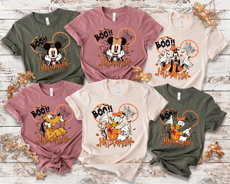 Disney Halloween Shirt – Mickey Minnie Halloween Shirt 2026 - Disney Family Matching Tee, Donald Goofy Pluto Boo Portraits Family Trip