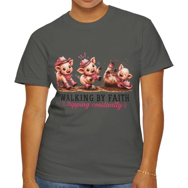 Comfort Colors® Walking By Faith Tripping Constantly Piglet product image 5