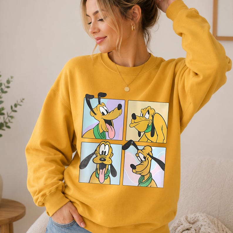 Disney Characters Sweatshirt Hoodie, Mickey Minnie Donald Daisy Goofy Pluto Shirt, Vintage Cartoon Crewneck, Disney Family Trip Gift