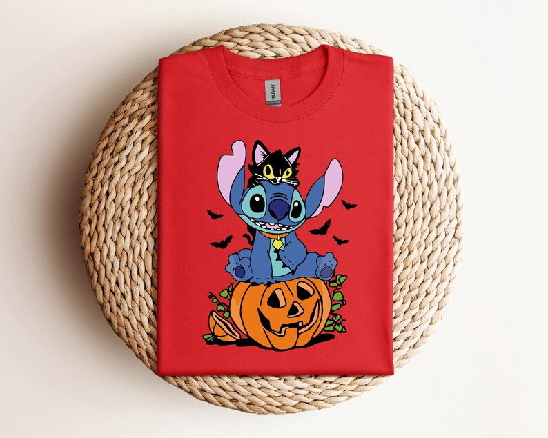 Disney Stitch Halloween Shirt, Cartoon Character Tee