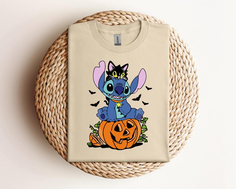 Disney Stitch Halloween Shirt, Cartoon Character Tee