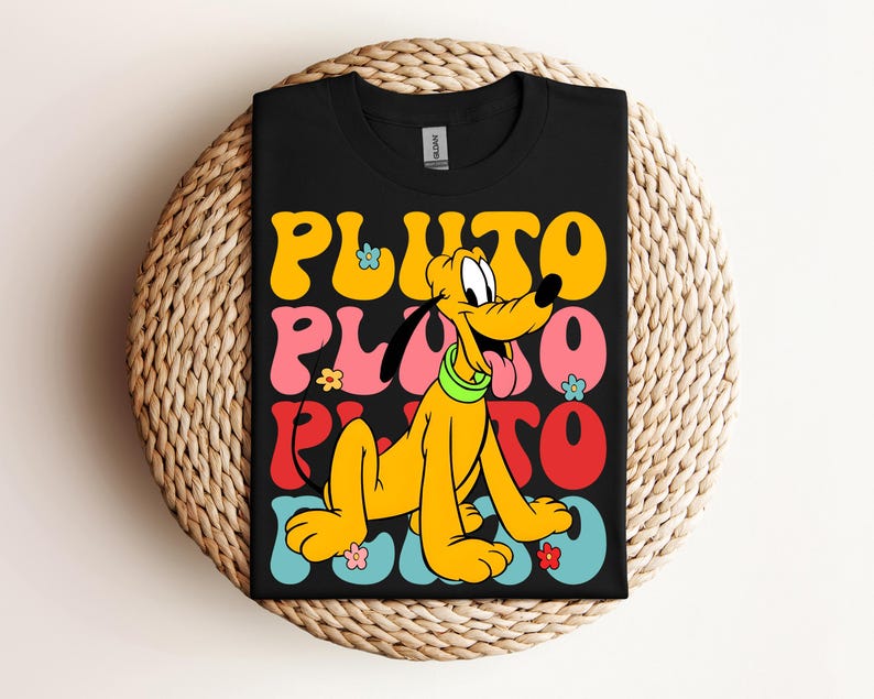 Pluto T-shirt, Vacation Shirt, Family Shirts, Checkered Pluto Shirt