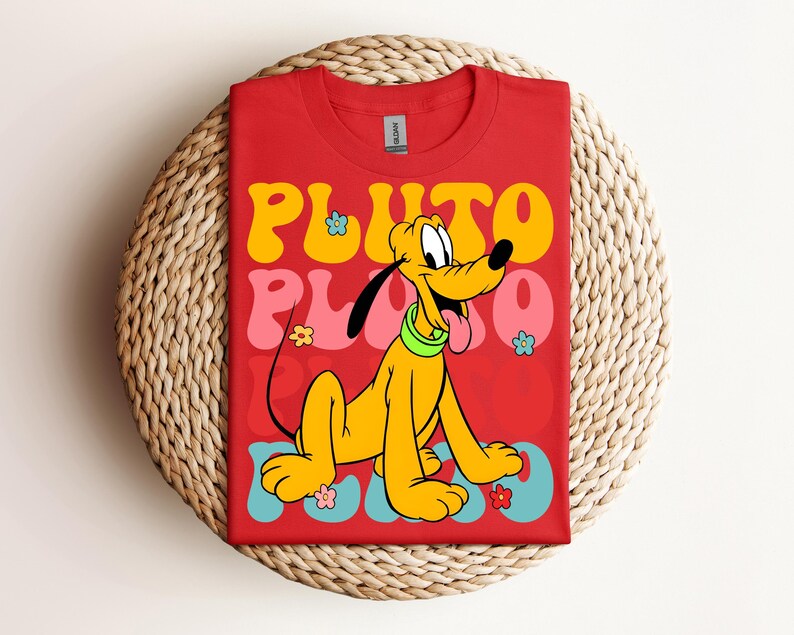 Pluto T-shirt, Vacation Shirt, Family Shirts, Checkered Pluto Shirt