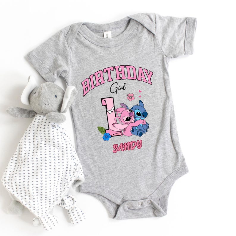 Stitch Angel Birthday Gırl Shirt, Disney Girl Birthday Tee, Custom Stitch Part T-Shirt, Stitch Toddler Gift, Birthday Family Matching Tees