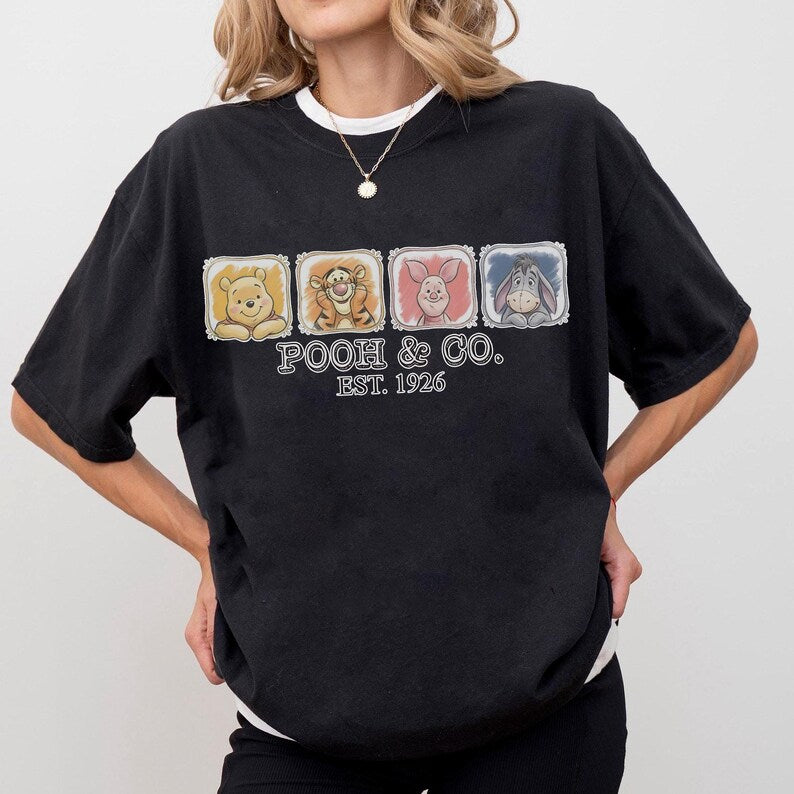 Disney Pooh & Co. Est. 1926 Shirt, Winnie the Pooh Friends Tee, Tigger Piglet Eeyore Shirt, Cute Disney Family Matching Vacation Tee