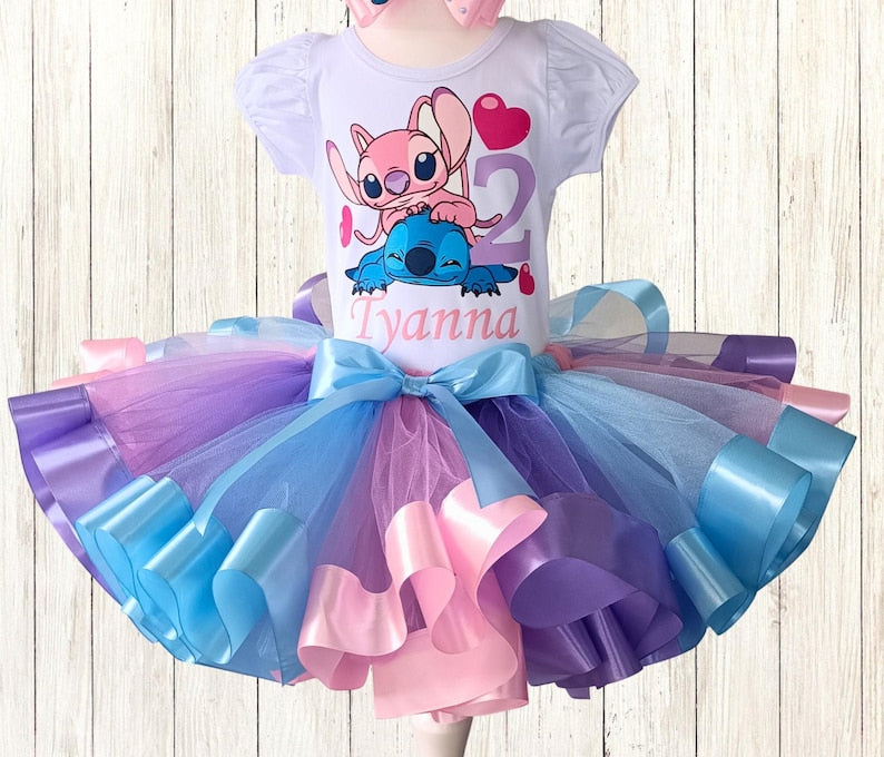 Stitch Birthday Tutu Outfit: Custom Party Costume, Baby Girl