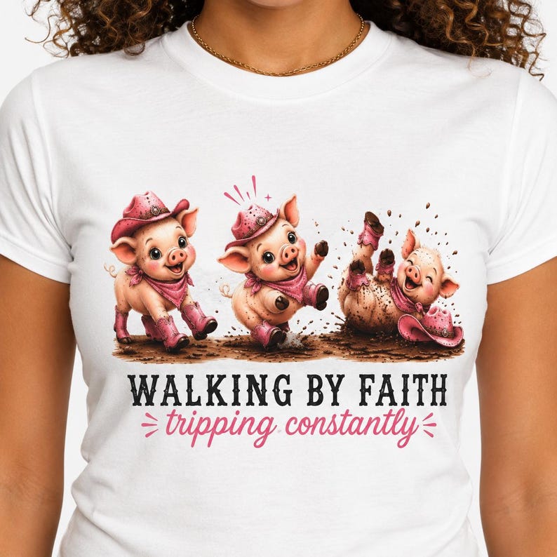 Comfort Colors® Walking By Faith Tripping Constantly Piglet product image 3