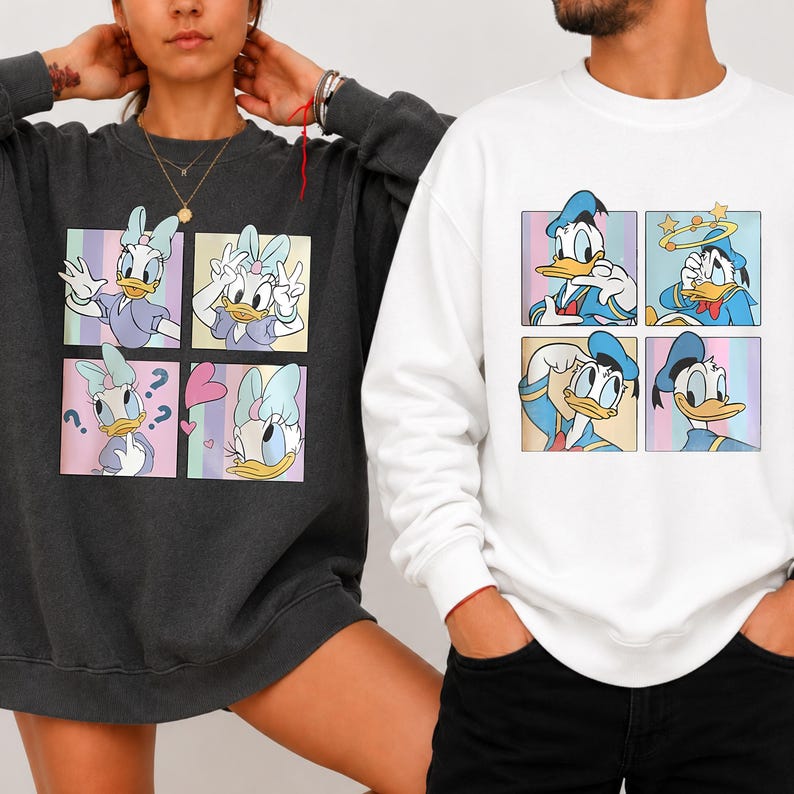 Disney Characters Sweatshirt Hoodie, Mickey Minnie Donald Daisy Goofy Pluto Shirt, Vintage Cartoon Crewneck, Disney Family Trip Gift