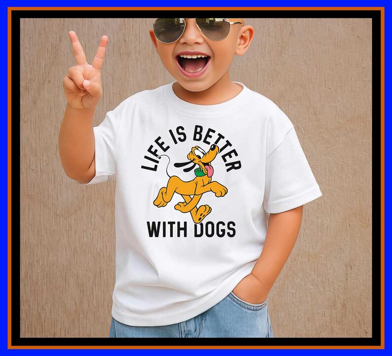 Life Is Better With Dogs Shirt Pluto Dog Lover Gift Cartoon Pet Owner Apparel Retro Dog Mom Hoodie Dog Dad TShirt Disney Fan Tee OP150