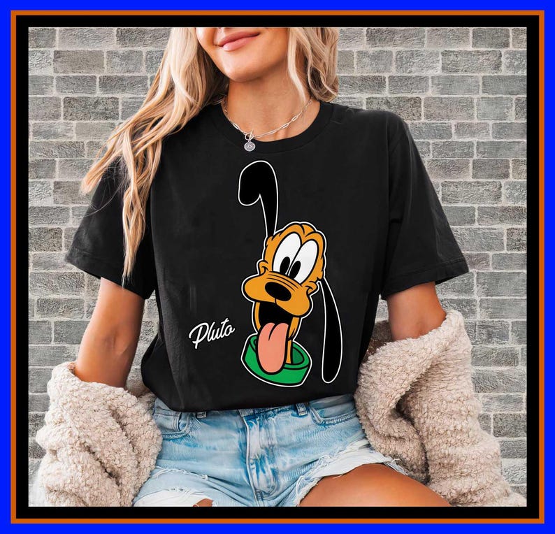Pluto Dog T Shirt Retro Cartoon Character Shirt Happy Dog Graphic Tee Disney Vacation Apparel Gift for Dog Lovers Mickey Friends Shirt OP211