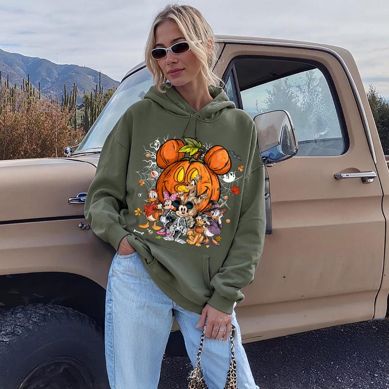 Disneyland Halloween Crewneck, Mickey & Co Trick or Treat Sweater, Mickey and Friends Disneyland Sweatshirt