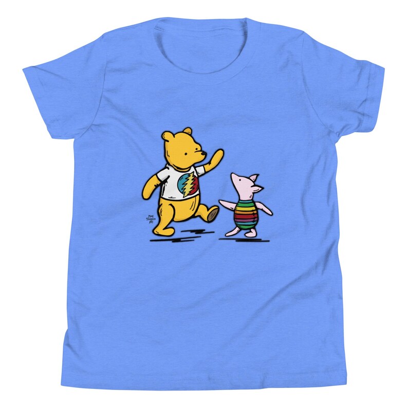 Dancing Vintage Pooh & Piglet Youth T-Shirt Classic Bella + Canvas Unisex