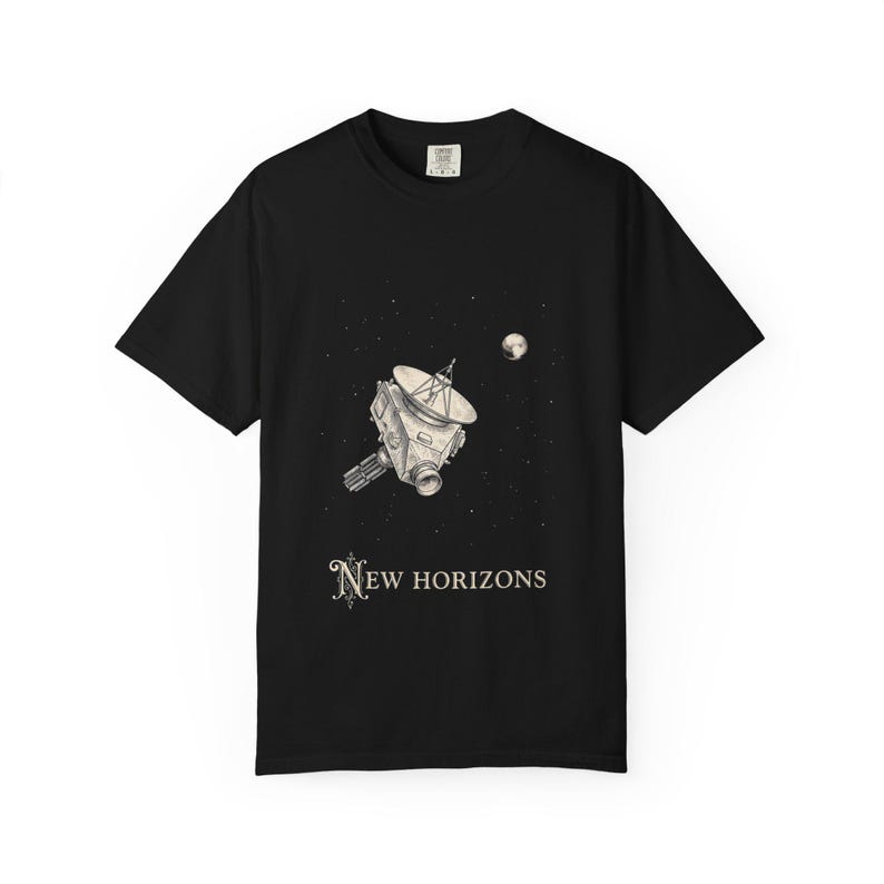 New Horizons Pluto Probe Shirt | Astronomy Engraving Tee, Deep Space Science | Comfort Colors