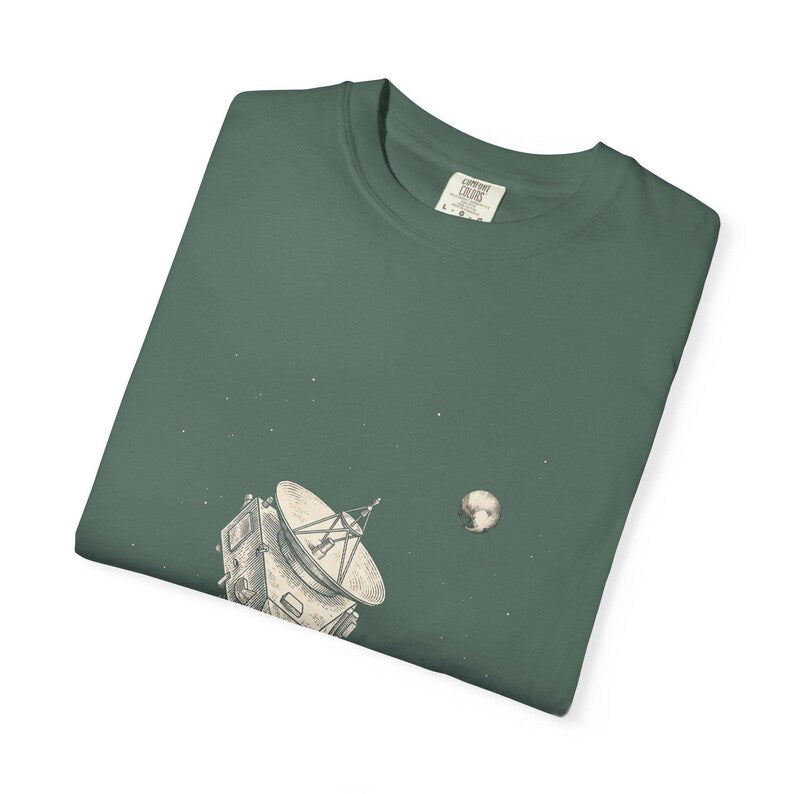 New Horizons Pluto Probe Shirt | Astronomy Engraving Tee, Deep Space Science | Comfort Colors