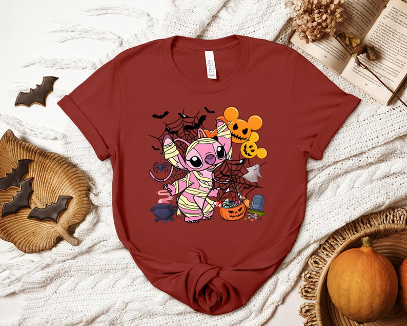Angel Mummy Shirt, Disney Halloween Shirt, Spooky Lilo Stitch Tee, Kids Trick Or Treat Shirt, Family Disney Mummy Apparel