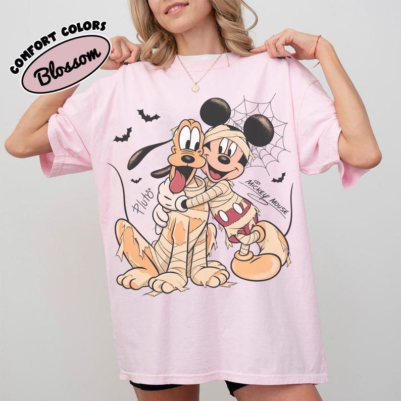 Retro Mickey And Pluto Signatures Halloween Comfort Colors product image 4