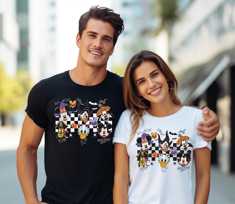 Minnie Mickey Halloween Shirt, Disney Character Tee, Daisy Donald Goofy Pluto Shirt, Spooky Halloween Outfit, Disney Family Shirt