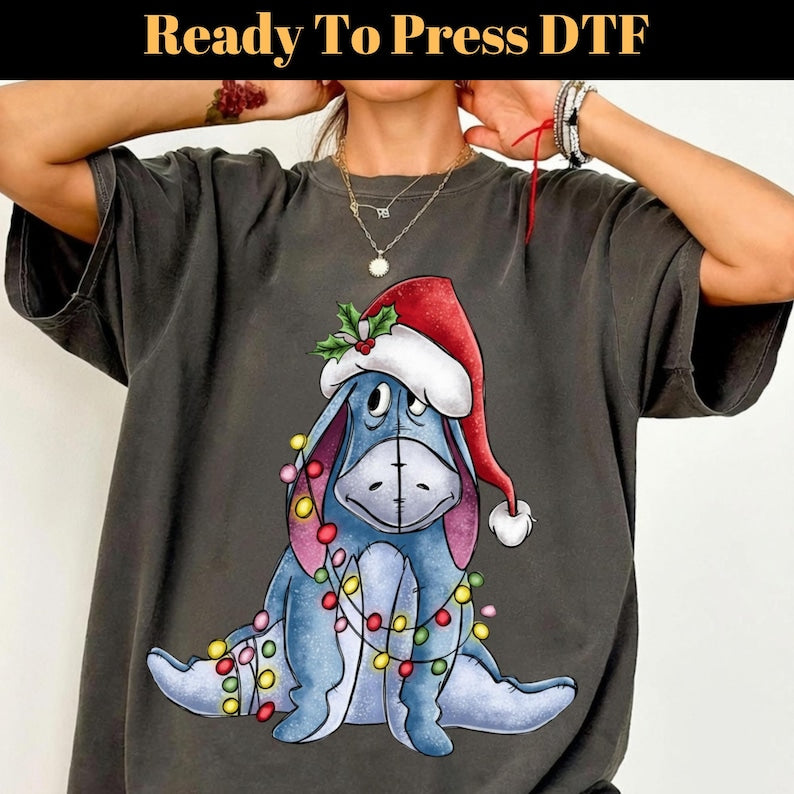 Winnie The Pooh Characters Christmas DTF Transfer, Disney Christmas Ready To Press, The Pooh Eeyore Tigger Piglet Christmas DTF, Xmas DTF