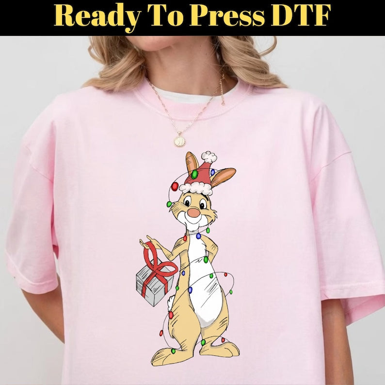 Winnie The Pooh Characters Christmas DTF Transfer, Disney Christmas Ready To Press, The Pooh Eeyore Tigger Piglet Christmas DTF, Xmas DTF