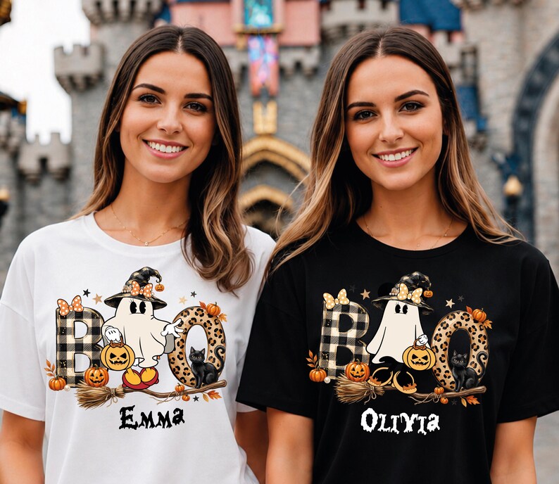 Boo Squad Matching Shirt, Disney Halloween Family Tee, Custom Character Shirt, Stitch Mickey Minnie Matching Tee, Pooh Piglet Halloween