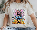 Stitch and Angel Halloween DTF Transfer, Lilo & Stitch Spooky Pumpkin Ghost Stack, Disney Halloween, Ready To Press