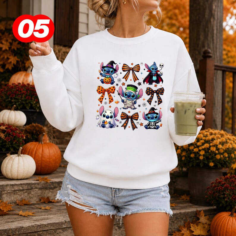 Stitch Witch Shirt, Disney Halloween Tee, Retro Spooky Angel Sweatshirt, Spooky Season Gift