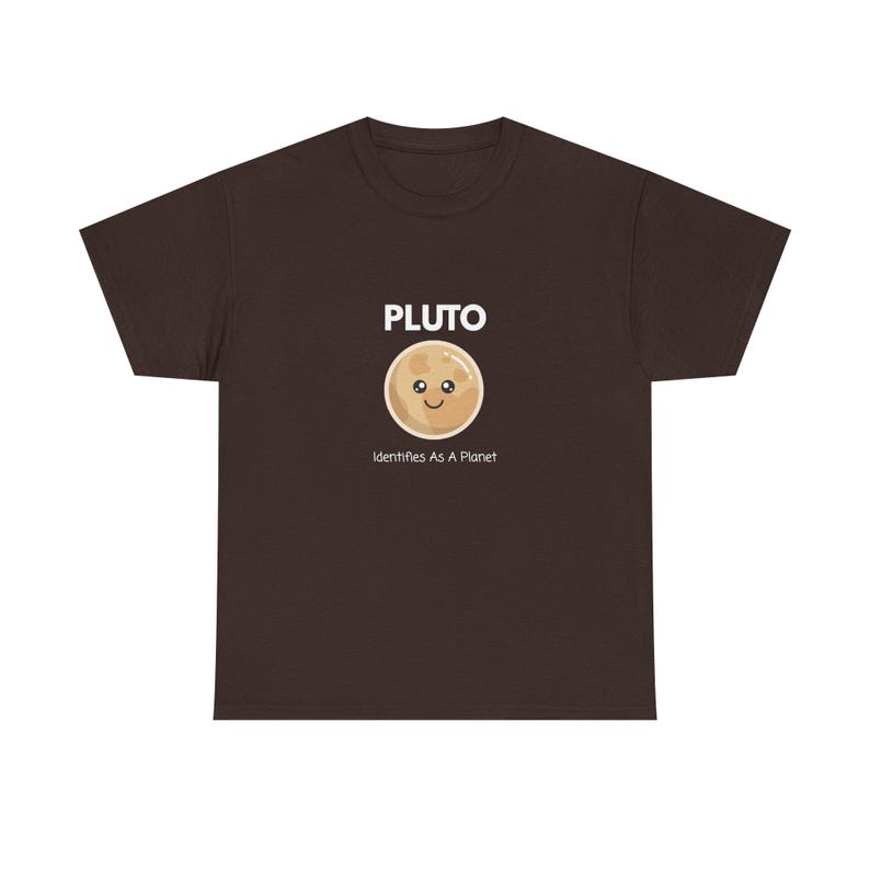 Pluto Identifies As A Planet T-Shirt | Funny Astronomy Shirt | Space Nerd Gift | Pluto Planet Graphic Tee | Science Humor Unisex Shirt