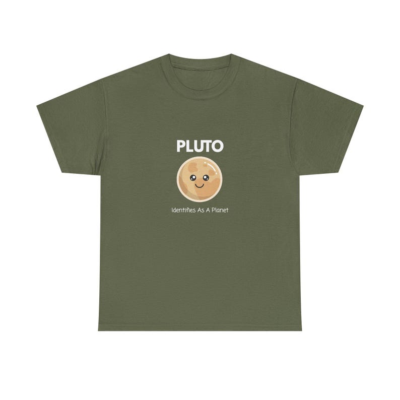 Pluto Identifies As A Planet T-Shirt | Funny Astronomy Shirt | Space Nerd Gift | Pluto Planet Graphic Tee | Science Humor Unisex Shirt