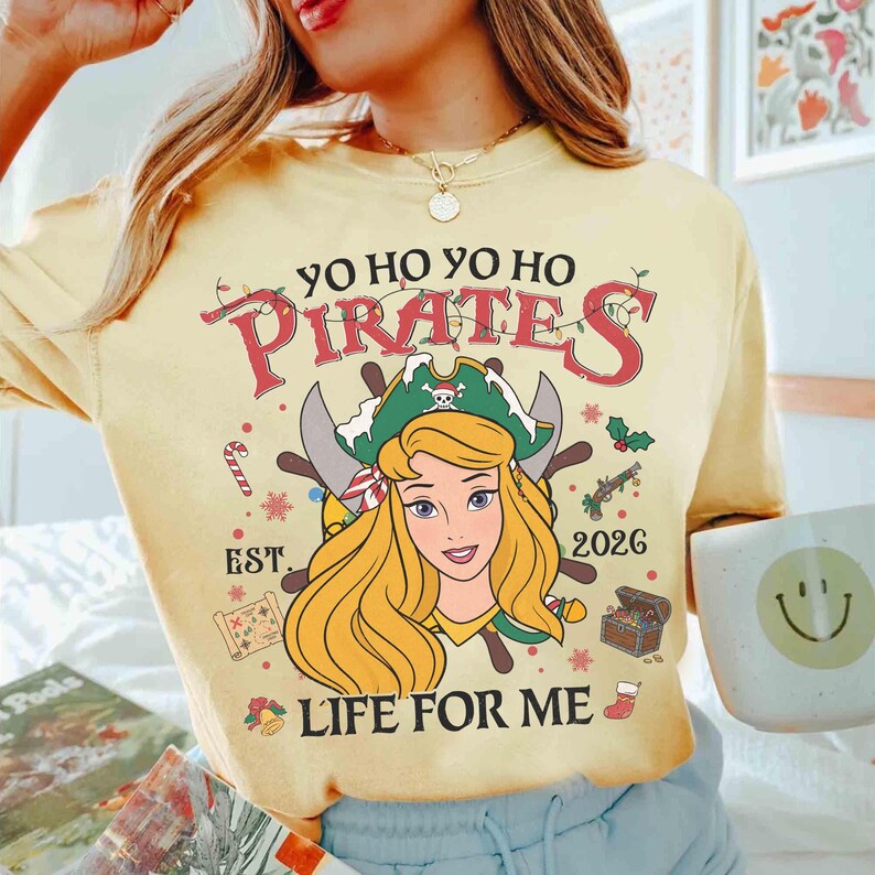Disney Pirates of the Caribbean Christmas Lights Tee, Mickey & Friends Stitch Chip Dale Star Wars Marvel, Yo Ho A Pirate's Life For Me Shirt