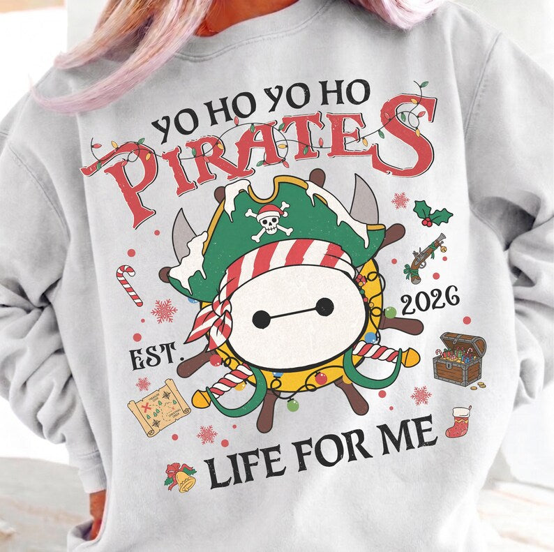 Disney Pirates of the Caribbean Christmas Lights Tee, Mickey & Friends Stitch Chip Dale Star Wars Marvel, Yo Ho A Pirate's Life For Me Shirt