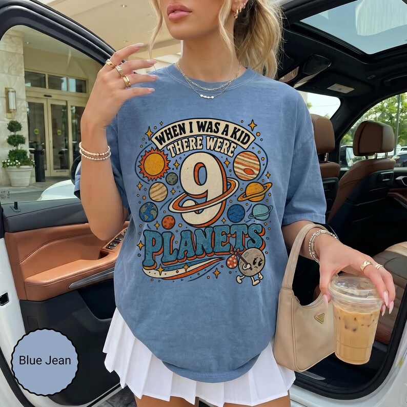Comfort Colors® Retro 9 Planets Pluto Shirt, Funny Space Tee, When I Was A Kid Tshirt, Astronomy Gift Tee, Solar System Tee, Space Nerd Gift