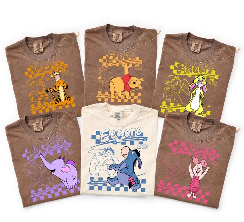 Comfort Colors® Disney Pooh Bear Shirt, Disney Eeyore T-Shirt, Magic Kingdom Family Trip Tee, Tigger And Piglet Shirt, Disneyworld Shirt