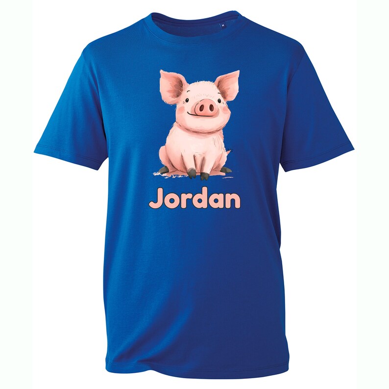 Personalised Pig T-Shirt, Custom Your Name Shirt Piglet Tee, Kids Casual Animal Top Cotton