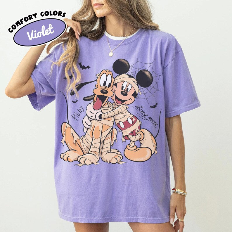 Retro Mickey And Pluto Signatures Halloween Comfort Colors product image 3
