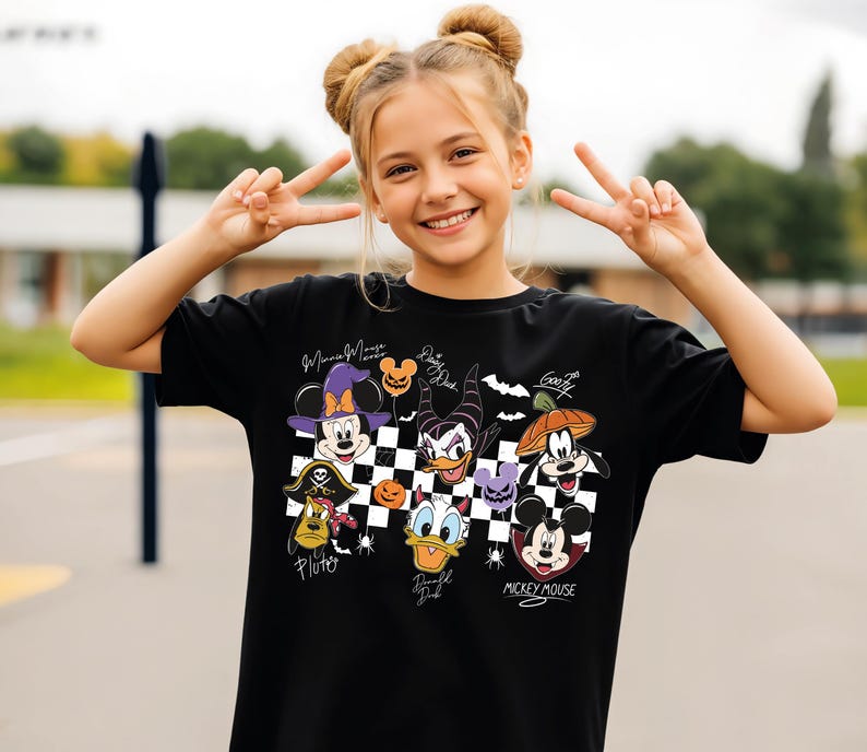 Minnie Mickey Halloween Shirt, Disney Character Tee, Daisy Donald Goofy Pluto Shirt, Spooky Halloween Outfit, Disney Family Shirt