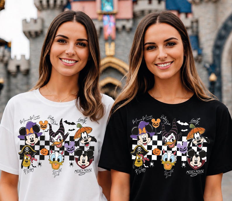 Minnie Mickey Halloween Shirt, Disney Character Tee, Daisy Donald Goofy Pluto Shirt, Spooky Halloween Outfit, Disney Family Shirt