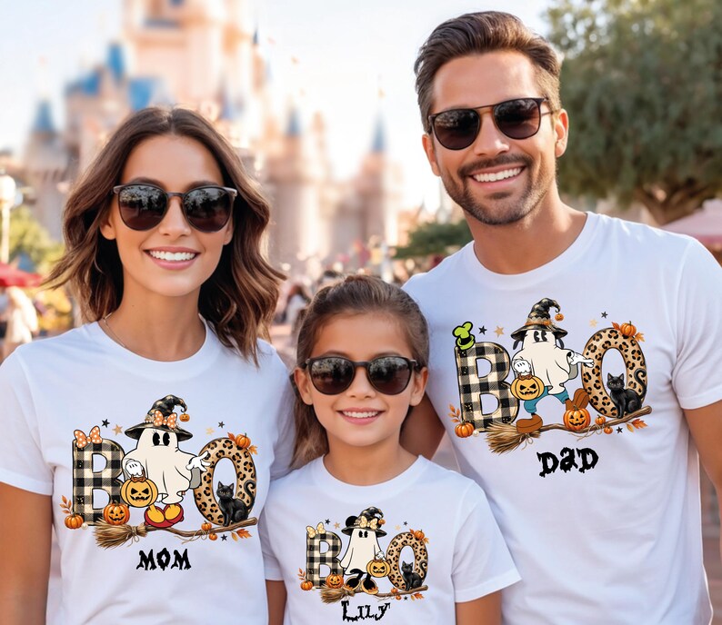 Boo Squad Matching Shirt, Disney Halloween Family Tee, Custom Character Shirt, Stitch Mickey Minnie Matching Tee, Pooh Piglet Halloween