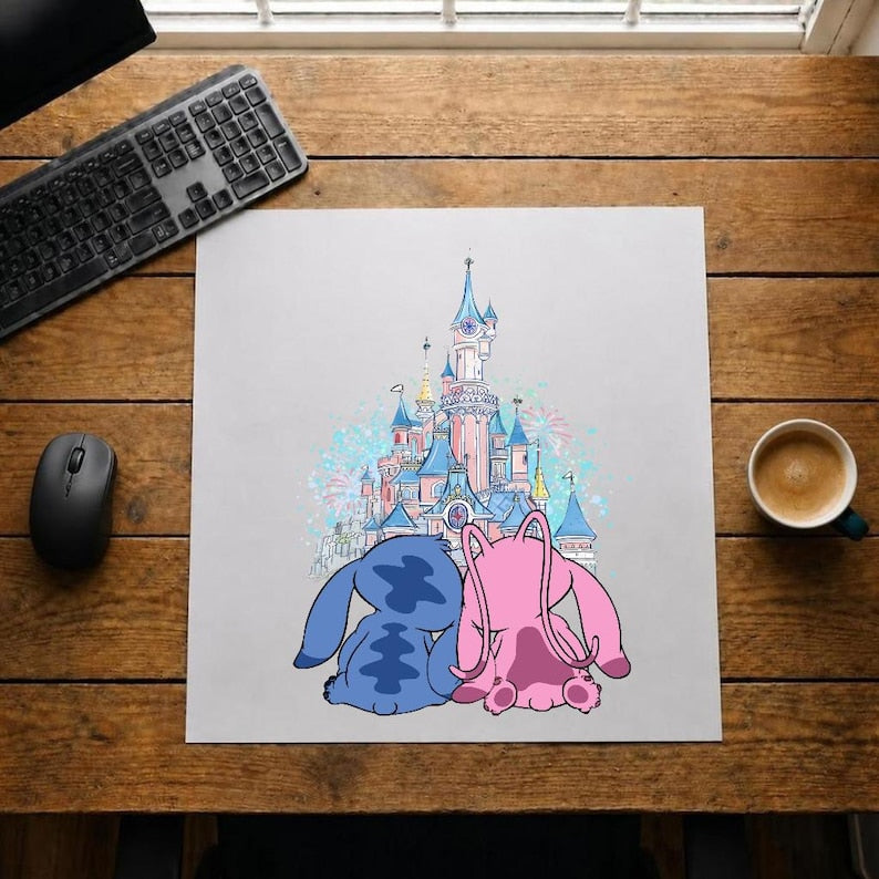 Stitch Angel Castle DTF Transfer, Disney Stitch Shirt Transfer, Disney Vacation Shirt, Ready to Press, Disney Trip DTF, Disneyland DTF