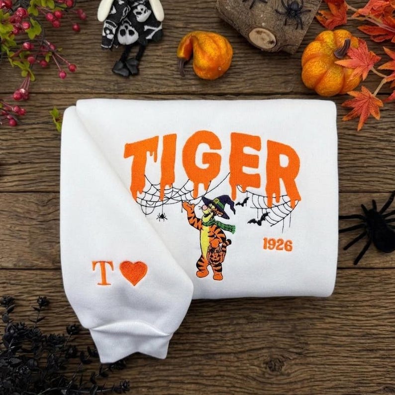 Embroidered Pooh and Friends Halloween Shirt, Pooh Tigger Piglet Eeyore Sweatshirt, Spooky Winnie the Pooh Hoodie, Disney Halloween Shirt