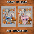Custom Disney World DTF Transfer, Stitch and Angel Halloween Couple dtf Transfer,Halloween Character DTF, Ready to Press Heat Transfer