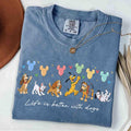 Disney Dogs All Characters Comfort Color Shirt, Disney Dog Shirt, Pluto Slinky Lady Tramp Disney Puppy Balloons Tee, Disney Pet Lovers Dogs
