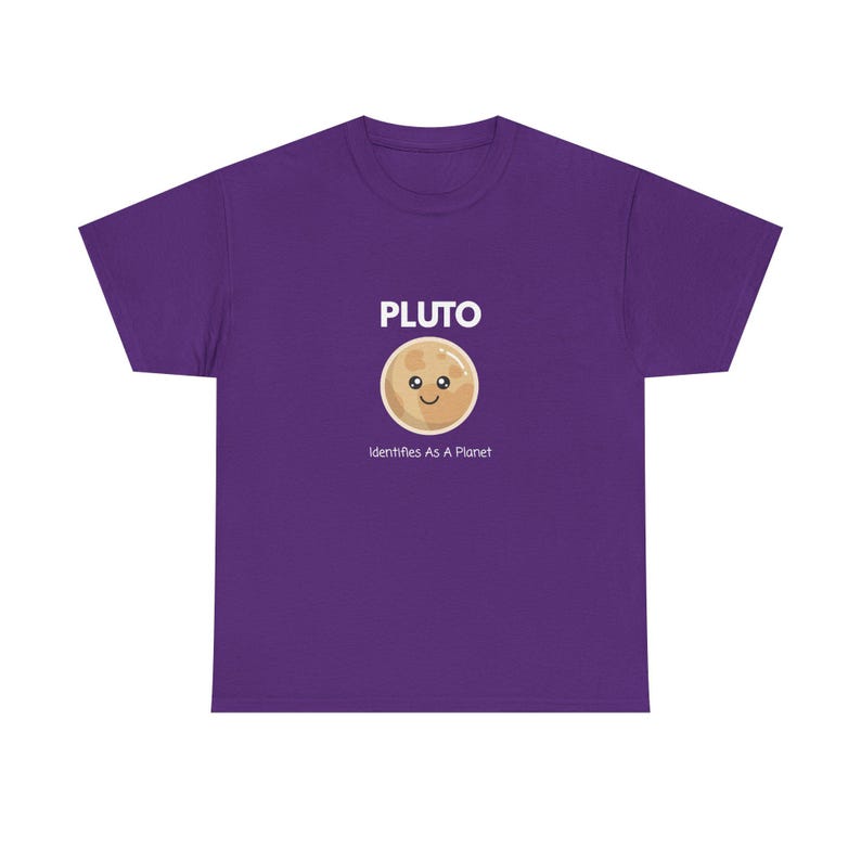 Pluto Identifies As A Planet T-Shirt | Funny Astronomy Shirt | Space Nerd Gift | Pluto Planet Graphic Tee | Science Humor Unisex Shirt