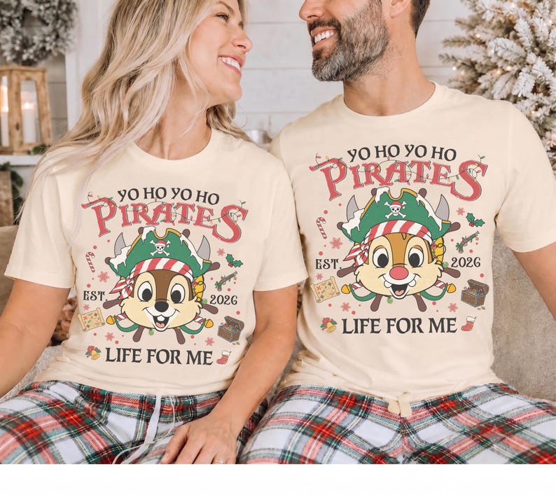Disney Pirates of the Caribbean Christmas Lights Tee, Mickey & Friends Stitch Chip Dale Star Wars Marvel, Yo Ho A Pirate's Life For Me Shirt